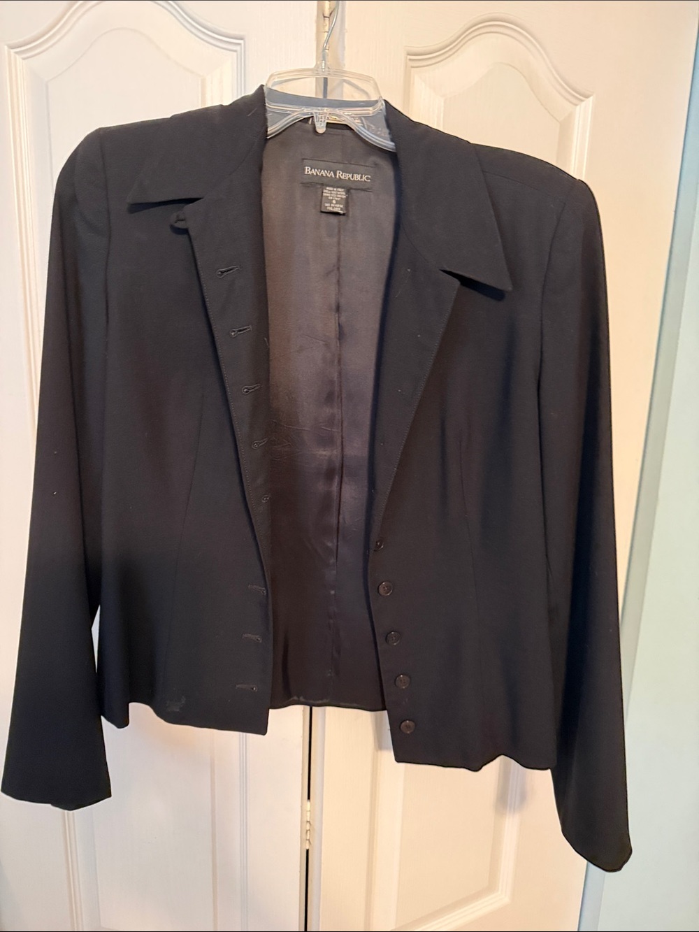 Banana Republic Black Tailored Cropped Blazer